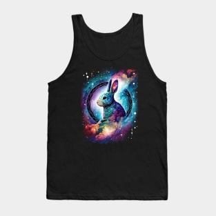 Year of the rabbit chinese zodiac sign colorful glaxy background Tank Top